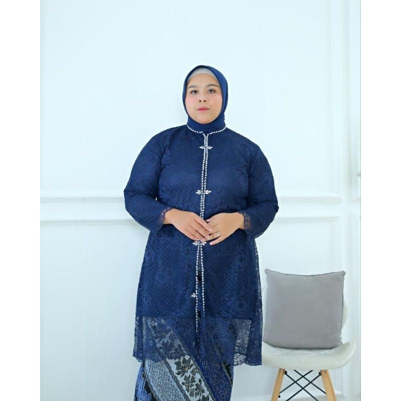 AK Set Kebaya Jumbo Kebaya Tunik Payet Kebaya Jumbo 5XL Ld 140 Baju Kondangan Wanita Kekinian NJ