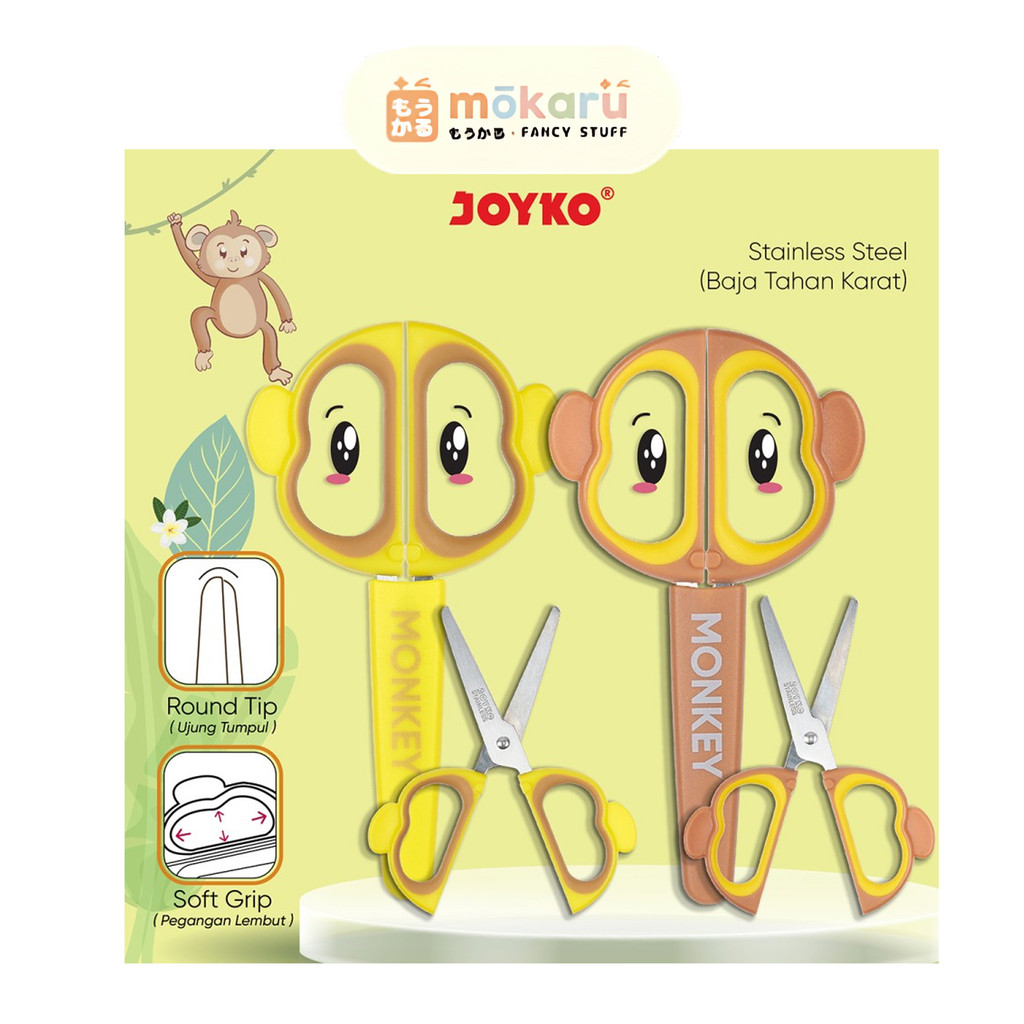 

Joyko Gunting SC-26 / Gunting Scissors Gambar Monkey / Gunting Stainless Steel / Scissors with Cover