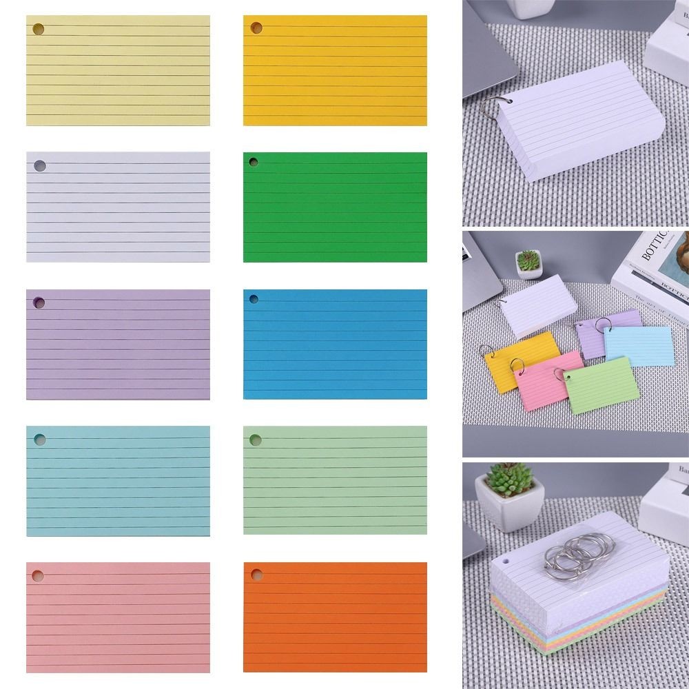 

50Pcs Binder Horizontal Line Memo Book Loose-Leaf Index Cards Flash Cards Small Revision Cards for Study Office NotePads