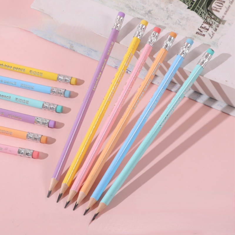 

12pcs/ 6 Macaron pencil writing pencil Eternal erasable pencil Kawaii pen stationery school supplies