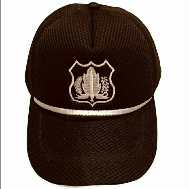 Topi Satpam list putih Topi satpam kain coklat