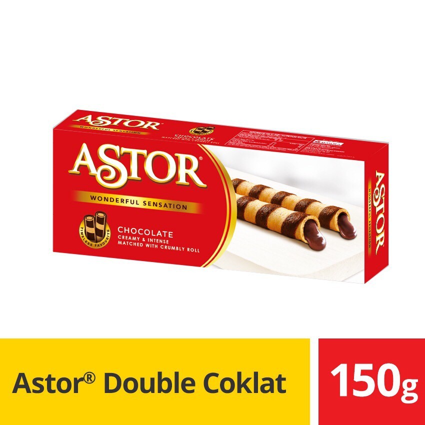 

Astor Double Chocolate Paket (2x150gr)/Stick roll Coklat