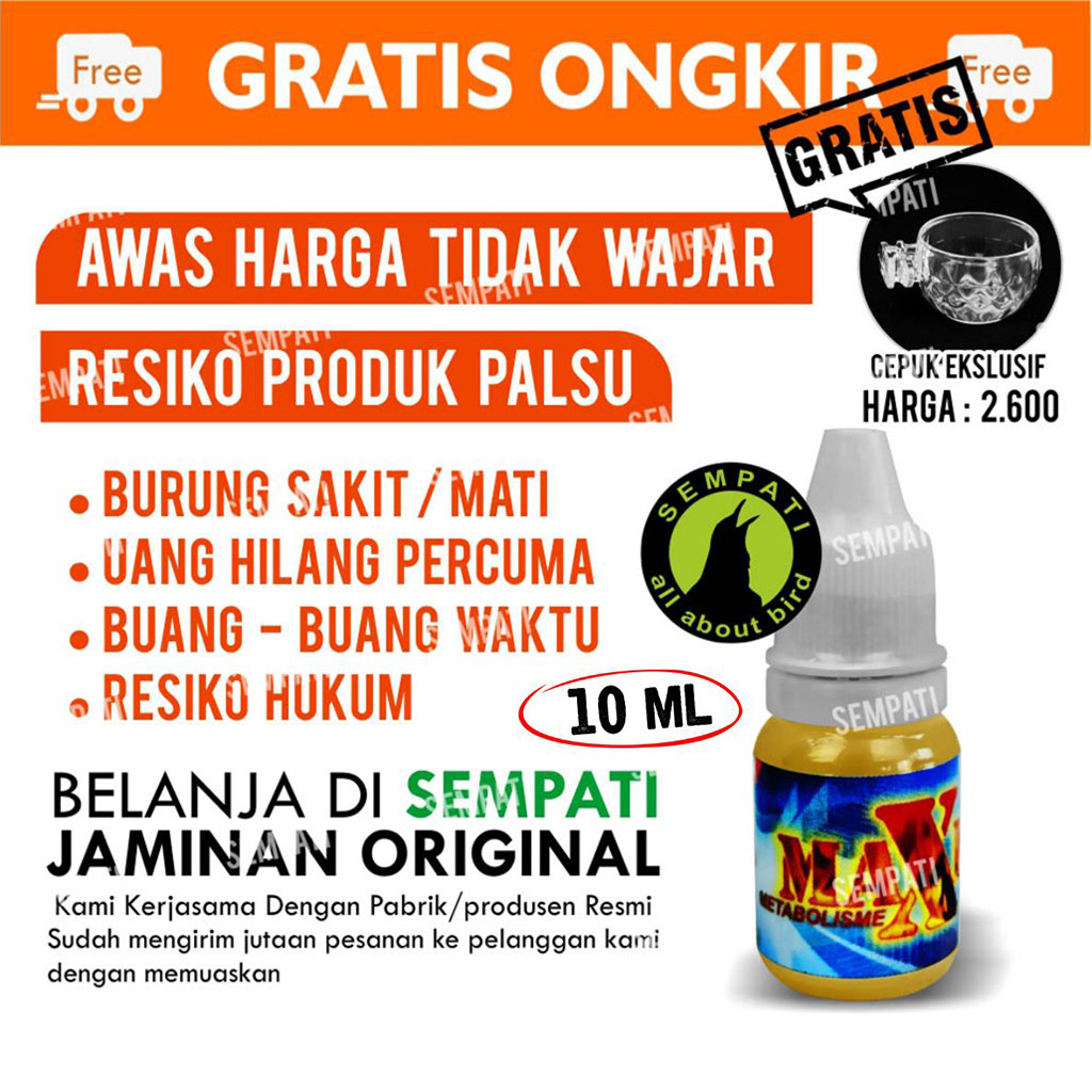 SEMPATI Maxi Max Metabolisme Metabolis High Level Hore Obat Penggacor Vitamin Doping Burung Murai Ba