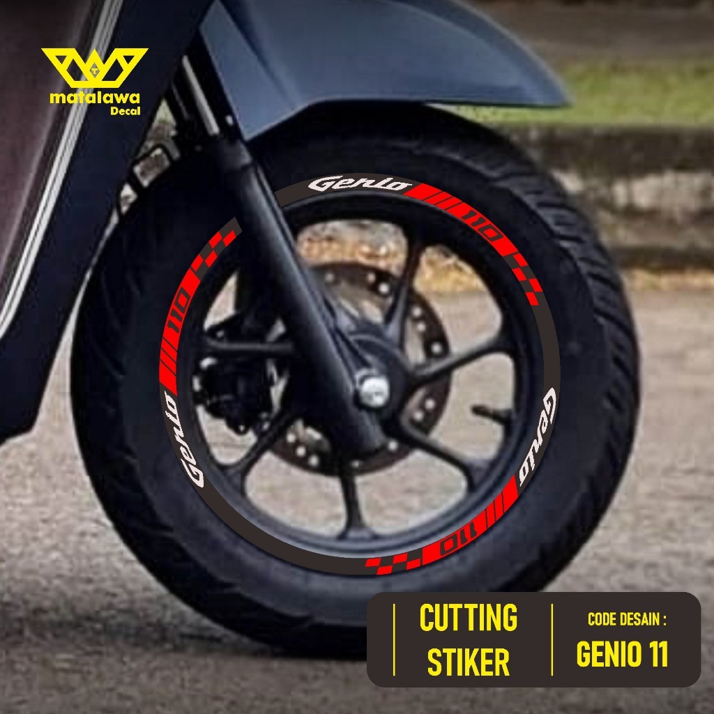 CUTTING STICKER VELG NEW GENIO 2021 2022 2023  RING 12 STIKER LIS  VARIASI BAN VELG HONDA GENIO 11