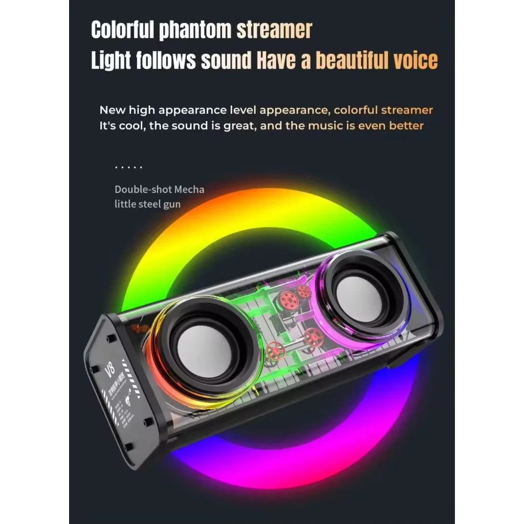 best sale portable tws rgb v8 speaker bluetooth subwoofer v8 speaker bluetooth subwoofer boombox