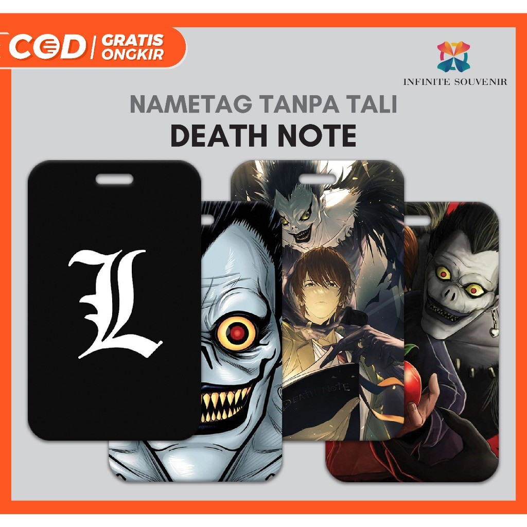 

(N009) Nametag DEATH NOTE Tanpa Tali / Card Holder Anime L / ID Card Anime Jepang / Tempat Kartu