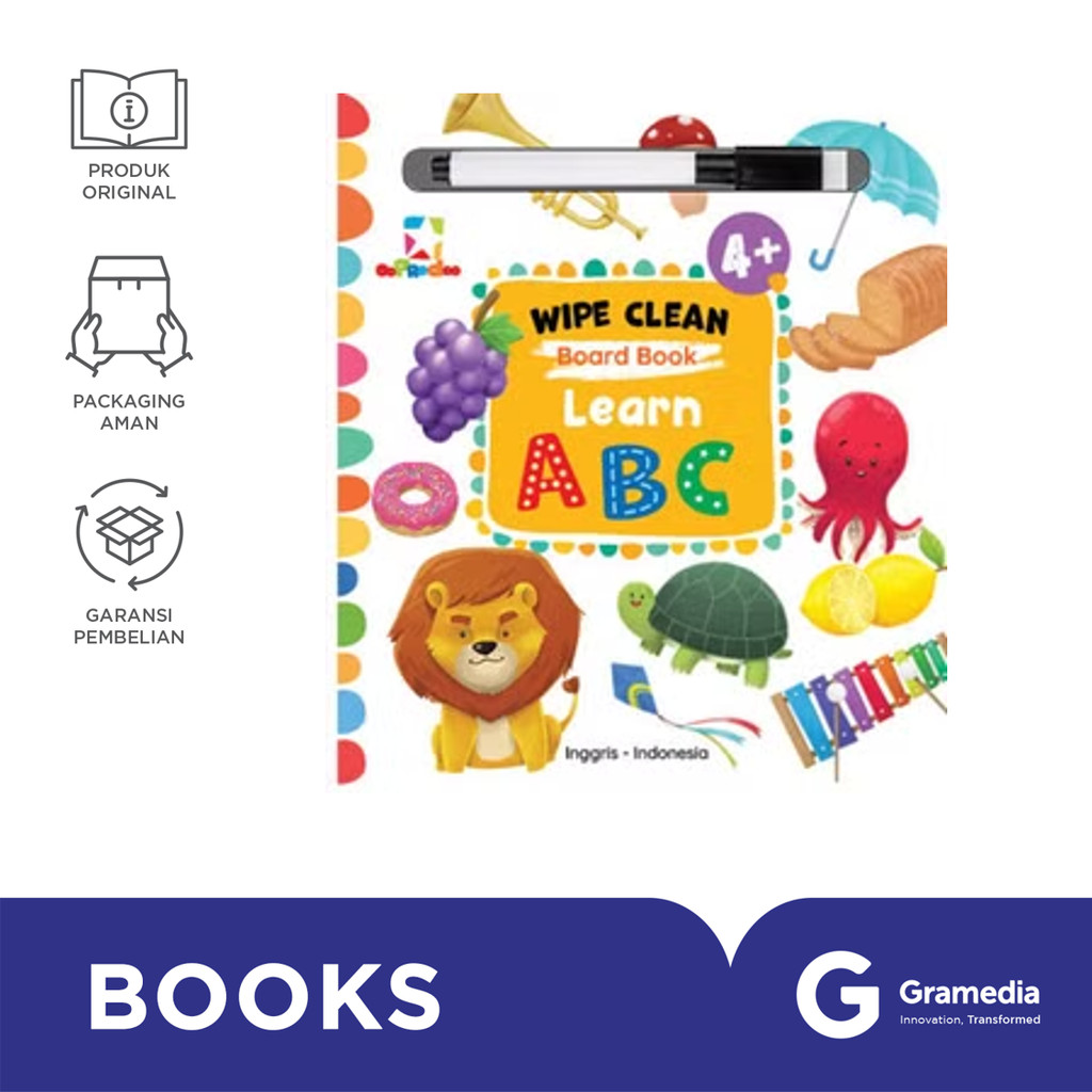 Opredo Wipe Clean Board Book: Learn ABC