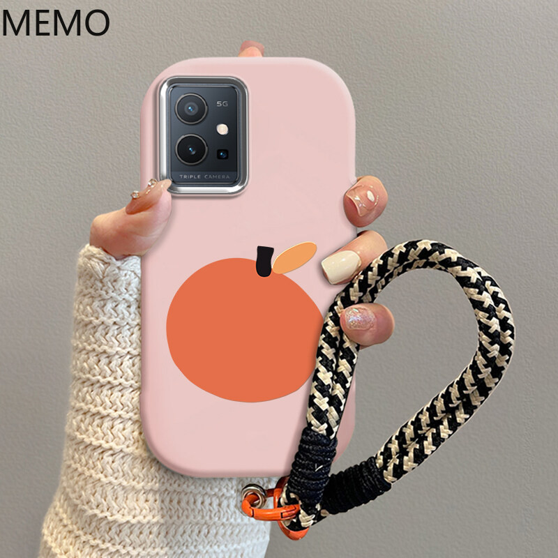 case Vivo T1 5G terbaru 2025 Kartun orange cangkang anti -jatuh lembut