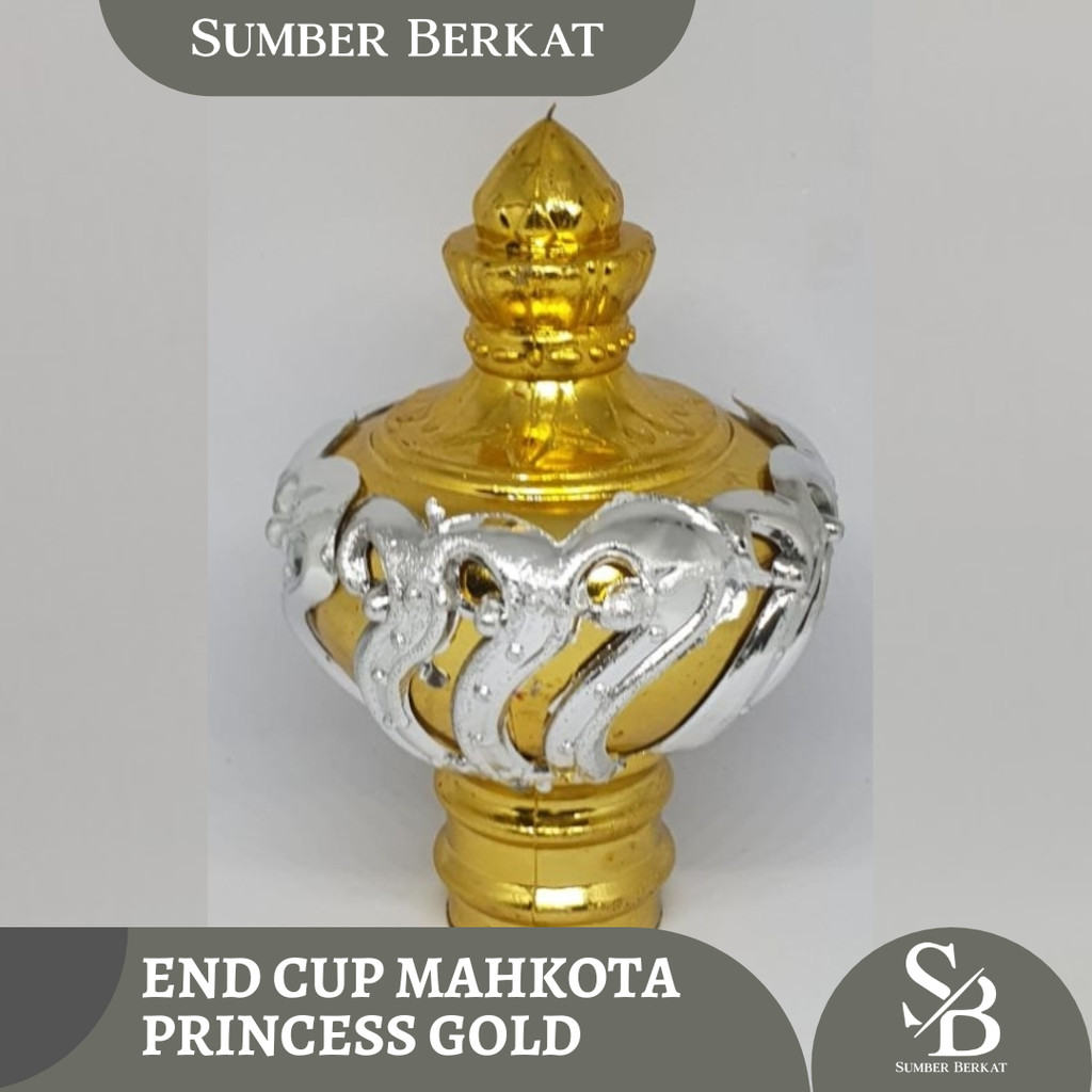 END CUP MAHKOTA PRINCESS GOLD - End Cup Gorden Tutup Tiang Gordyn Rel Hordeng Endcup Mahkota Princes