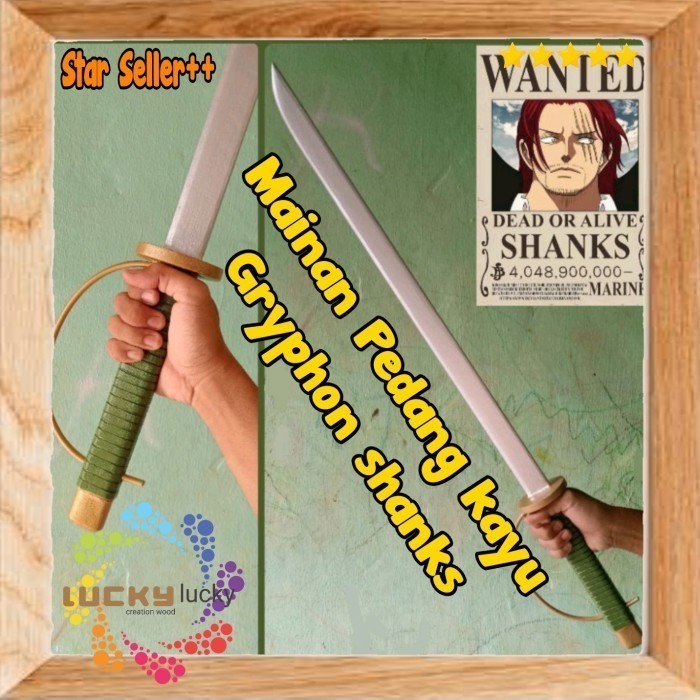 SJ Mainan pedang kayu gryphon shanks anime cosplay one piece