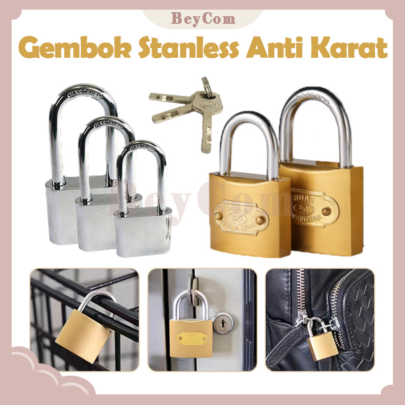 Gembok Stanless Anti Karat/Anti Maling/Gembok Anti Cut