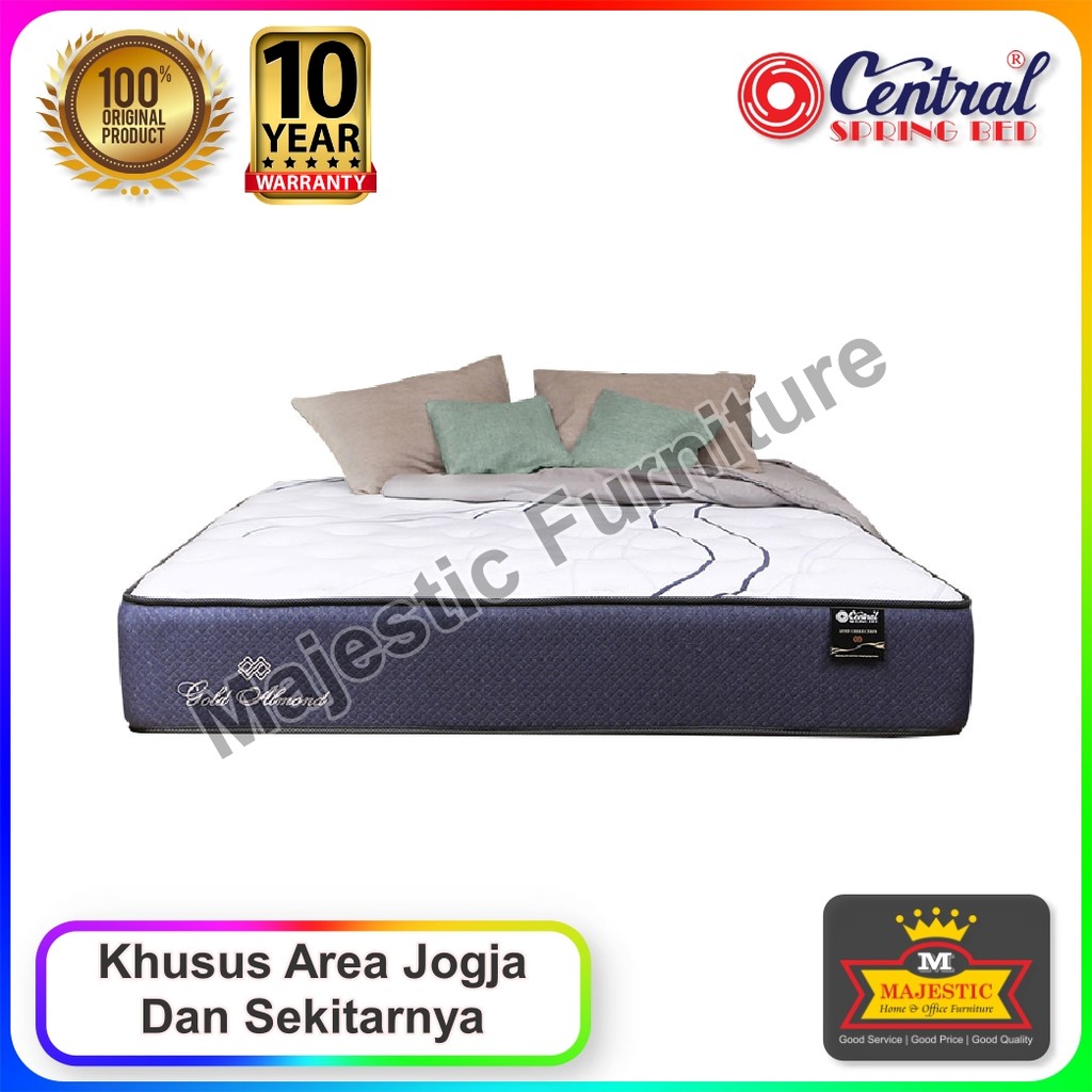 Kasur/Matras Spring Bed Central Gold Almond - 90/100/120/140/160/180/200 - Jogja (Tebal 32 cm, Garan