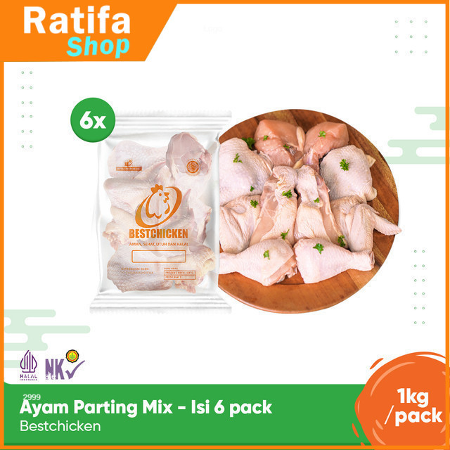 

Bestchicken Bundling Hemat Daging Ayam Potongan Campur 1 Kg / Cut Up 1000 gr - Isi 6 pack