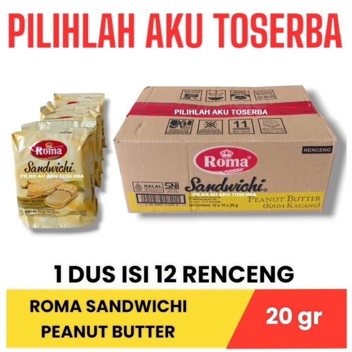 

Roma SANDWICHI PEANUT kemasan RENCENG - ( HARGA 1 DUS )