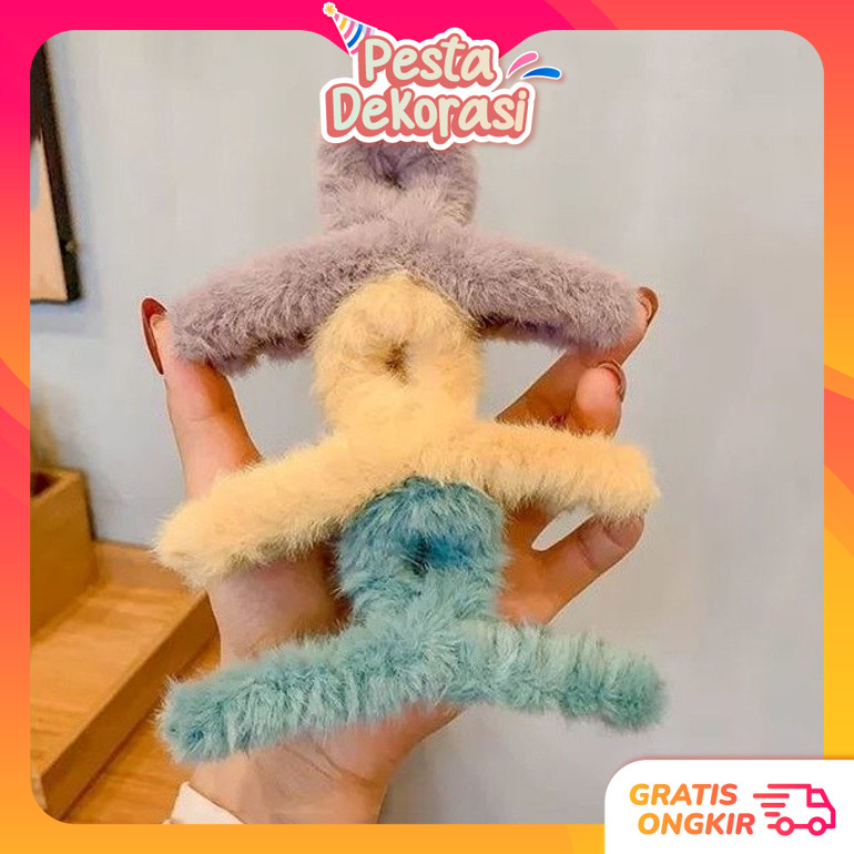 Pesta Dekorasi  F5428 Gaya Korea Aksesoris Rambut Wanita  Jepit Rambut Bulu  Jedai Rambut Bulu Korea