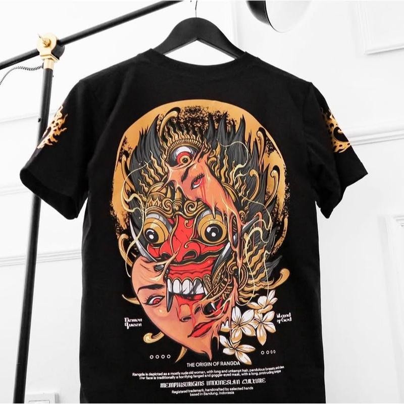 Kaos Distto Memphis Rangda Hitam Pria Wanita  Lengan Pendek- MPHS