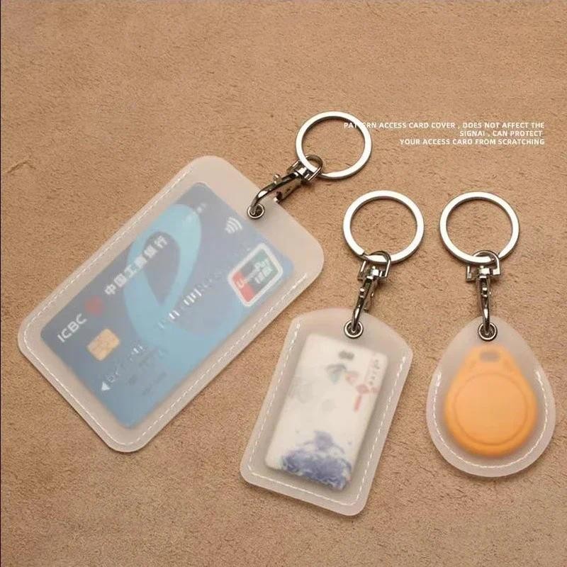 

Transparent Bus Card Holder with Key Ring Convenient ID Card IC Card Bags Access Cards Protective Cases
