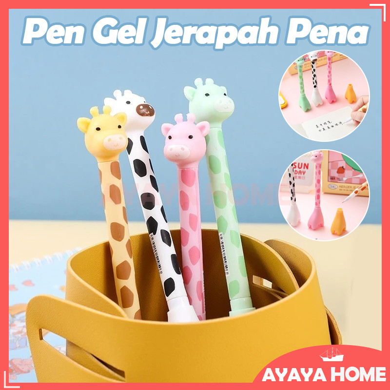 

Pena Tinta Hitam Jerapah/Pena Gel Pola Jerapah Lucu