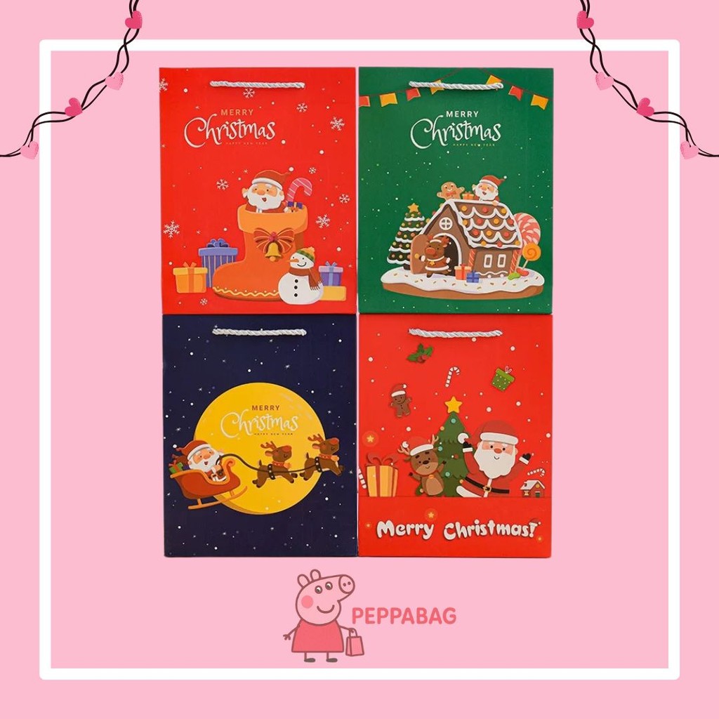

Paper Bag Gift Souvenir Bag Natal 2025 / Paperbag Hadiah Motif Xmas Merah Merry Christmas - ES0482