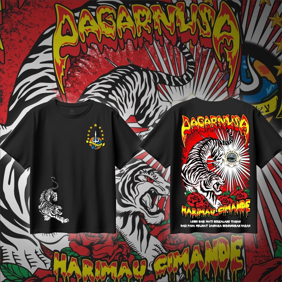 T-shirt PAGAR NUSA CIMANDE Cotton Combed 24s.Desain Simpel Elegant