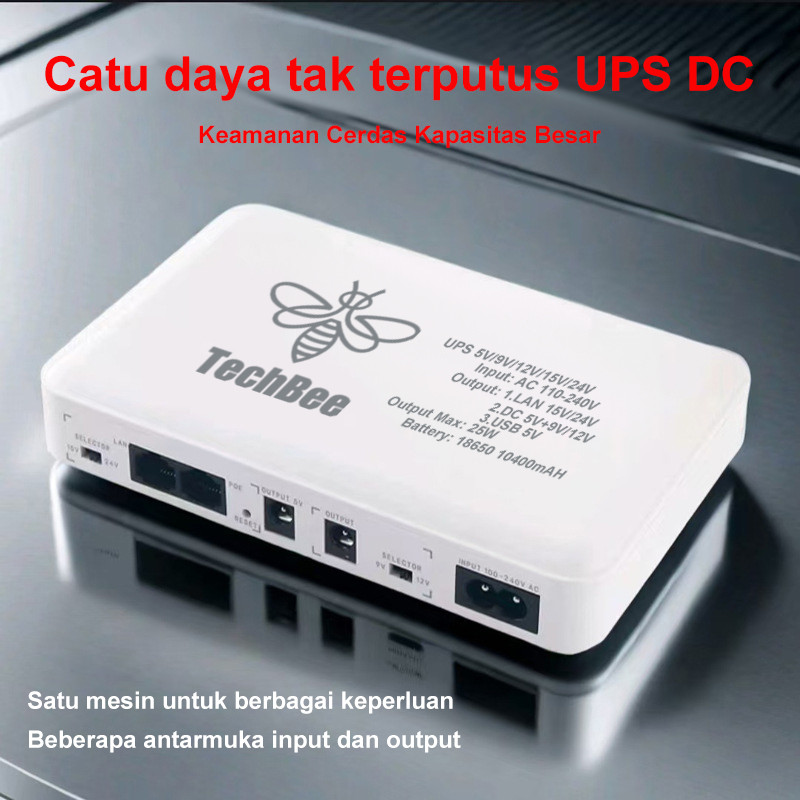 Fastword_ Techbee Ups Router Poe Dc 10400Mah 5V/9V/12V/15V/24V 2A Power Supply Ups Mini Ups Wifi