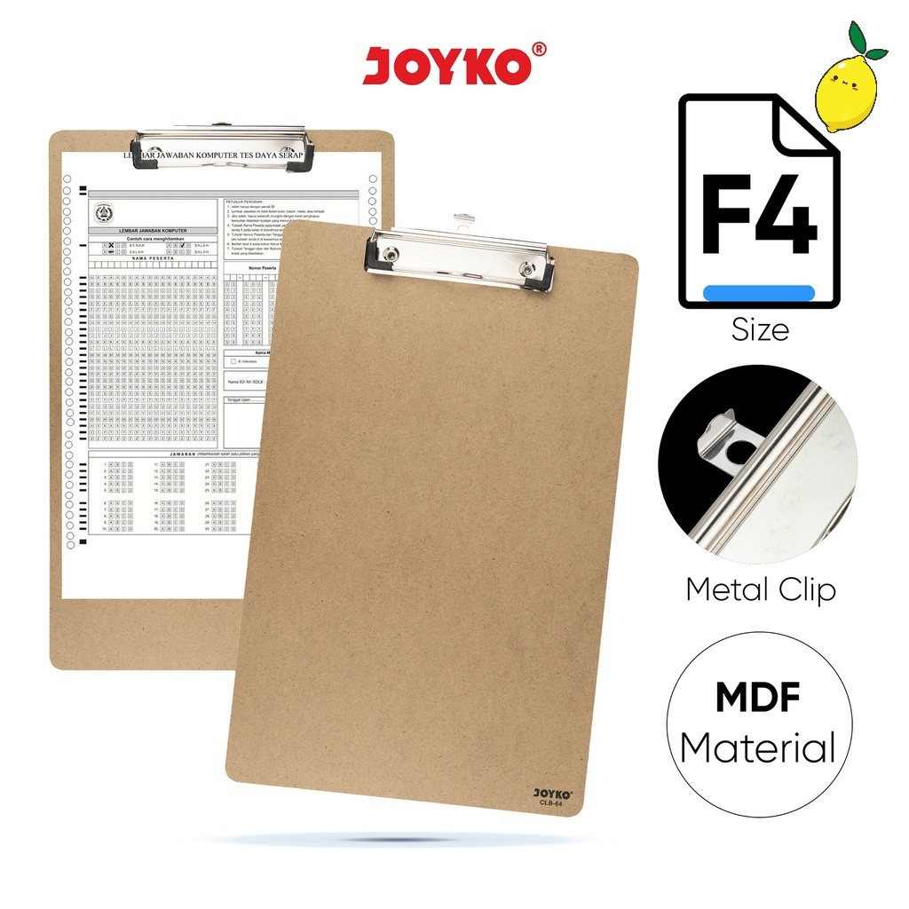 

Clipboard / Papan Jalan / Alas Ujian Joyko CLB-64 F4 (Cacat Pabrik)