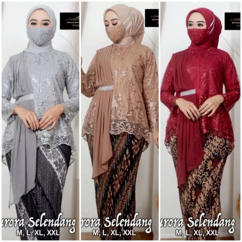 Kebaya Kondangan modern SET KEBAYA MODERN ATASAN KEBAYA KONDANGAN MEWAH WANITA AURORA TILLE KEBAYA B