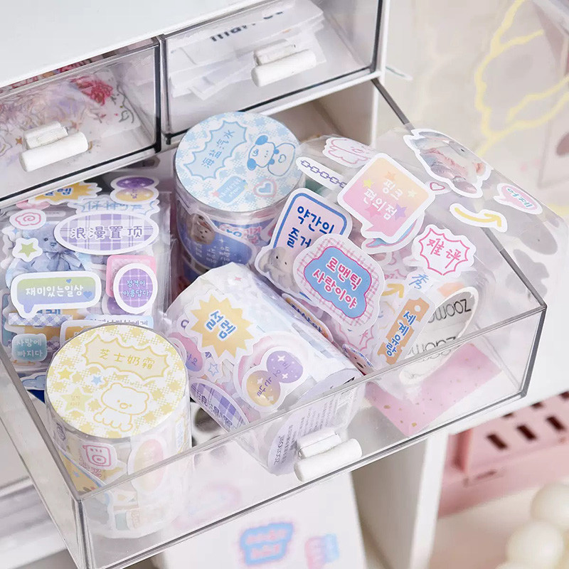 

Stiker Selotip Aesthetic Jurnal Scrapbook Sticker Lucu Dekorasi Cute Sticker Pet Decor Masking Tape Korea Deco Journal Planner Diary For Student Back To School Office Stationery