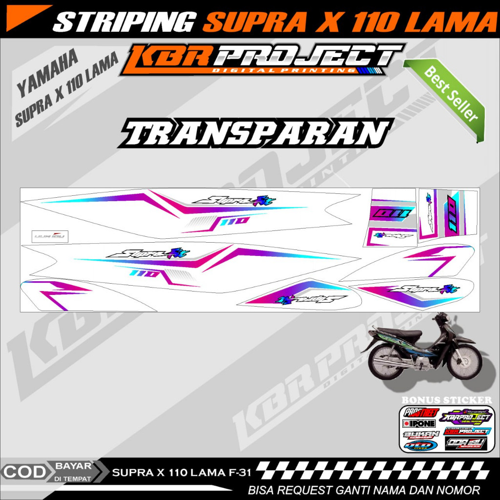 Stiker Srtiping Supra X 110 Lama Premium Motor Keren Stiker Lis Variasi Supra X 110 Lama