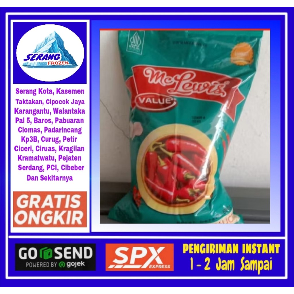 

Saos Sambal Mc Lewis 500gr, Serang Frozen