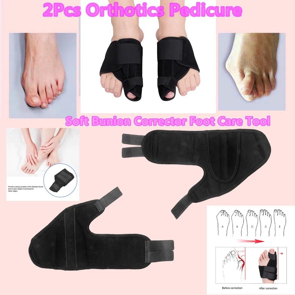 1 Pasang Pelindung Jempol Valgus Hitam yang Dapat Disesuaikan Ortopedi Korektor Bunion Lembut Pemisa