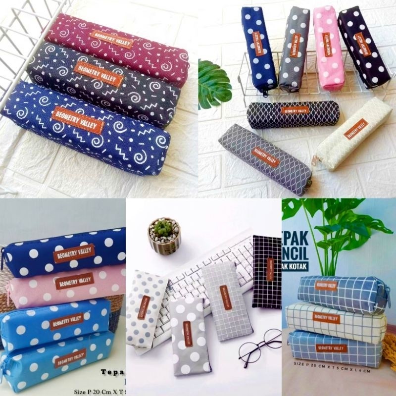 

(Grosir) 12pcs Tempat Pensil Anak Remaja / Kampus Biometry Kanvas Souvenir