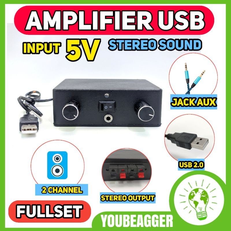 amplifier rakitan 5V stereo 2 channel