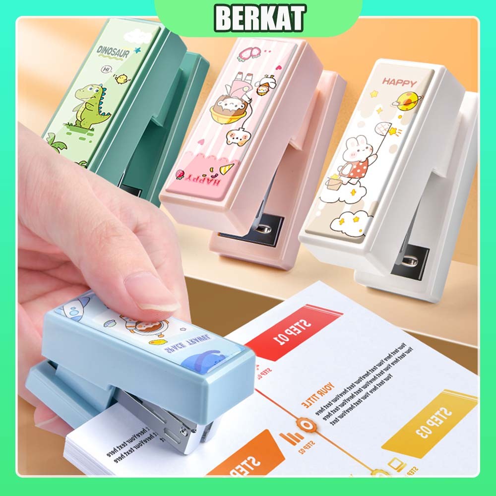 

Staples Mini + FREE Isi Refill Stapler Karakter Staples Jepretan Anak Anak Portable Motif Gambar Lucu