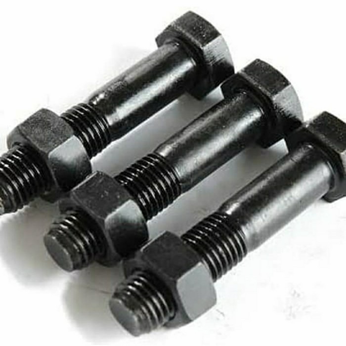 JBS99 baut mur baja 12.9 ukuran . m16 x 60 hexagonal baja hitam