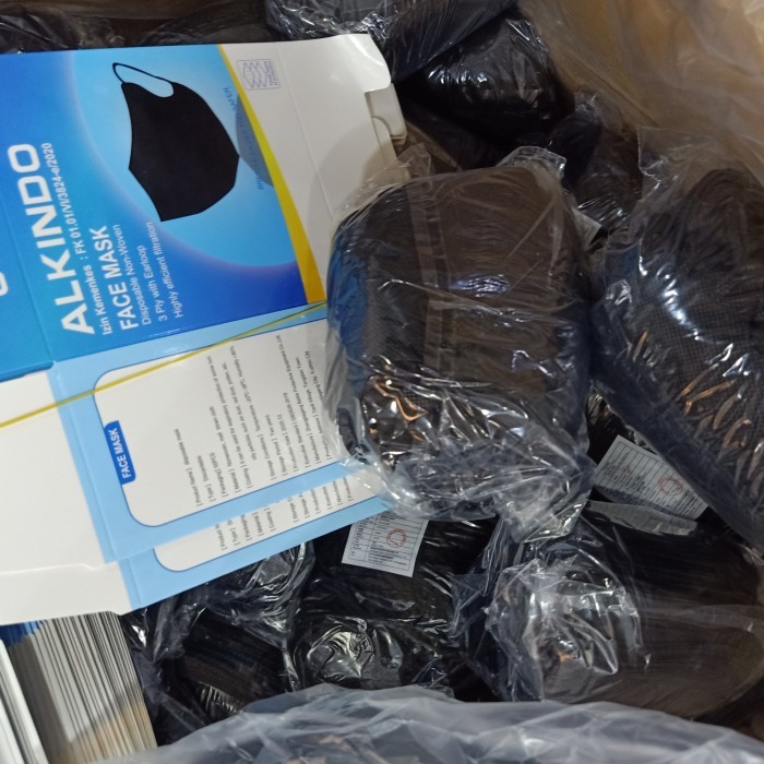 SALE - masker alkindo duckbill isi 50 pcs/duckbill/alkindo - Hitam