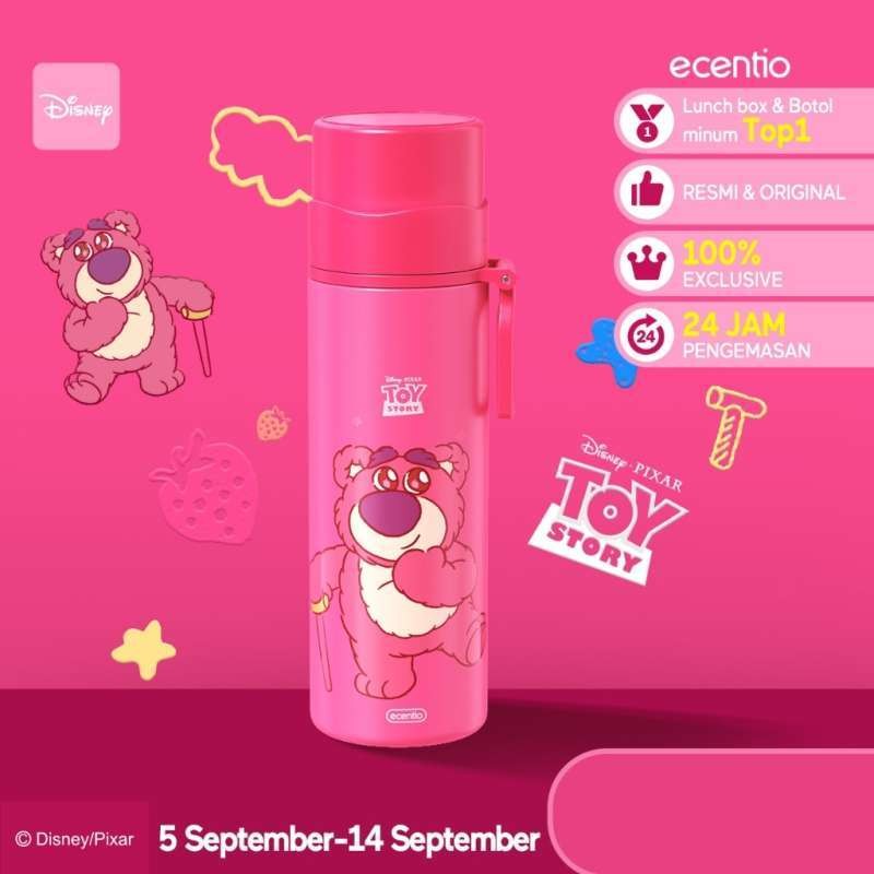 ecentio Botol Minum 500ml double-layer straight-tube thermos cup Disney series Tumblr