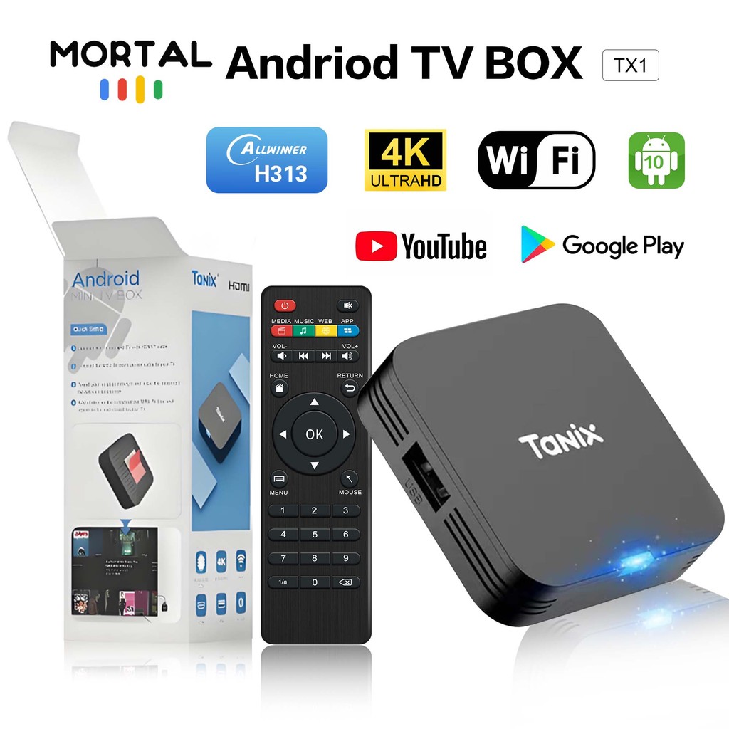 HOT Android 10.0 MINI TV Box Tanix TX1 Allwinner H313 2.4G Wifi RAM 2GB 1GB  ROM 16GB 8GB   Support 
