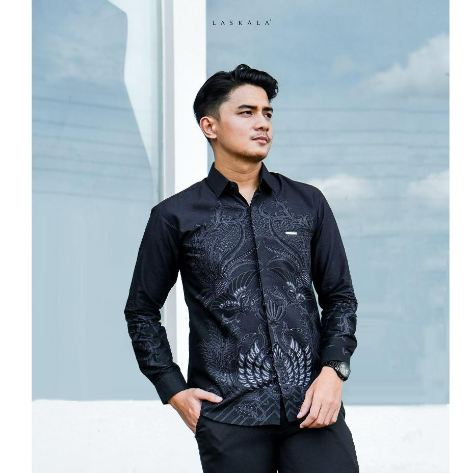 Laskala Batik Premium Pusaka Kemeja Batik Pria Slimfit Lengan Panjang