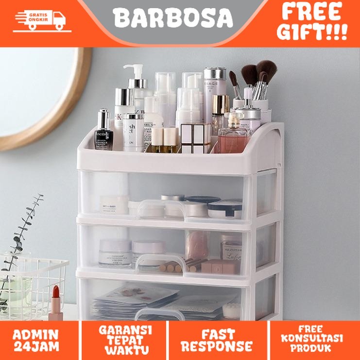 RAK KOSMETIK UNTUK MENYIMPAN MAKE UP DAN SKINCARE | RAK KOSMETIK 3 LACI