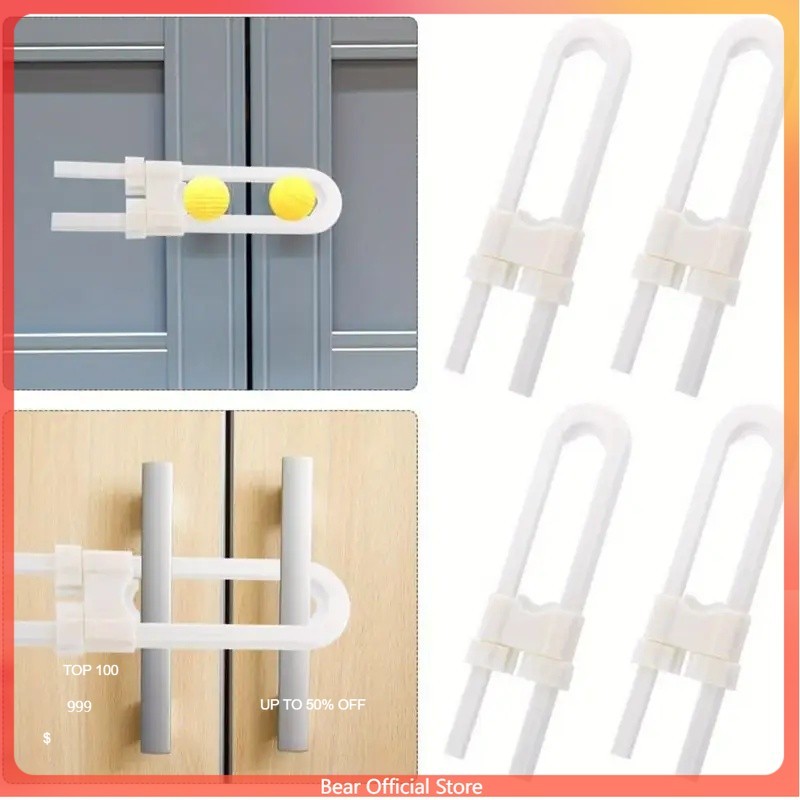 BARU KUNCI PENGAMAN ANAK BENTUK U/KUNCI PENGAMAN ANAK PLASTIK/KUNCI LEMARI BENTUK U/GEMBOK PLASTIK