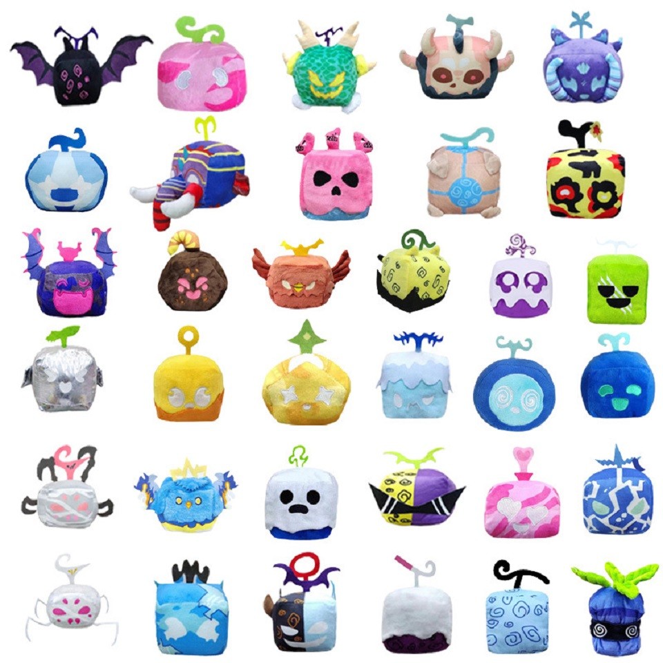 11-15cm Blox Fruit Anime Game Plush Toy Fruit Leopard Pattern Box Plush Toy Soft Fill Fruit Toy Chil