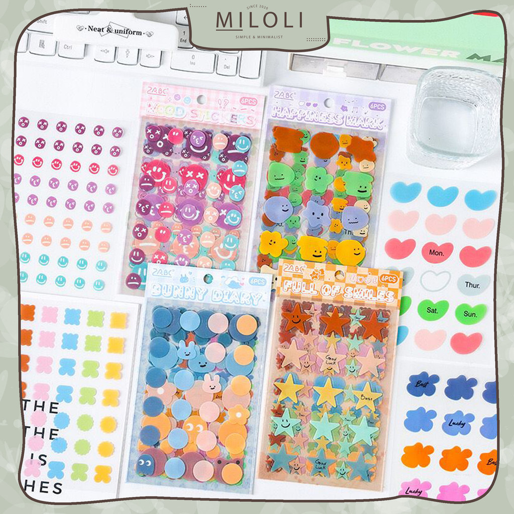 

[MILOLI] 6Pcs CUTE FLAT STICKER DIY PET Emoji Deco Jurnal Diary Scrapbook Stiker Emoji - B0520