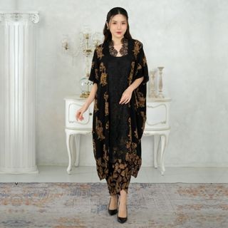BAHAN PREMIUM / KINNAS - ANDIN Set Outer Lace Batik dan Rok Lilit Batik Modern Kondangan