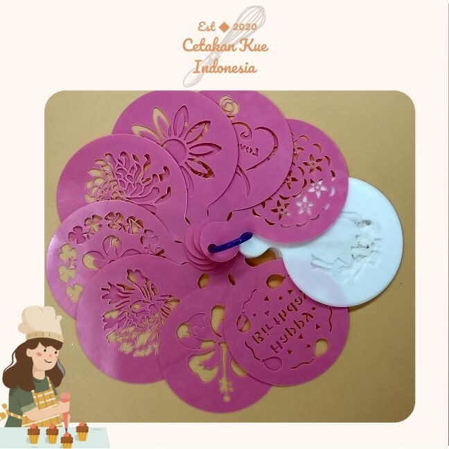 

{CKI} Hiasan Kue / Cake Stencil Marry Set