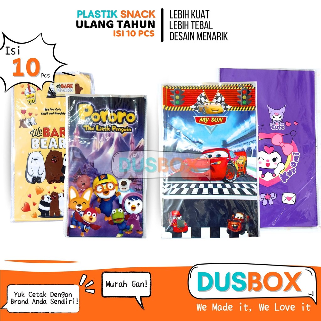 Plastik Snack Ulang tahun Isi 10 / Plastik Snack / Kemasan Snack Ulang Tahun / Plastik Snack Bergamb