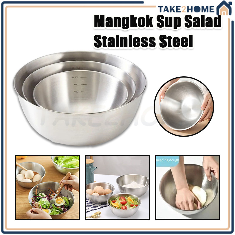 Mangkuk Dua Lapis Anti Panas Tanpa Tutup/Mangkok Korea Stainless/Soup Wadah Stainless Mangkuk