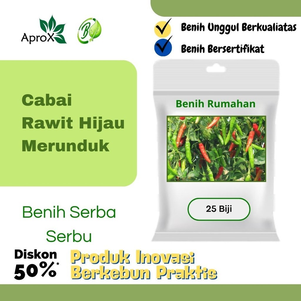 Benih Cabe Rawit Hijau Merunduk Cabai Rawit Hijau Merunduk Hidroponik Bibit Tanaman Sayur Rumah Sega