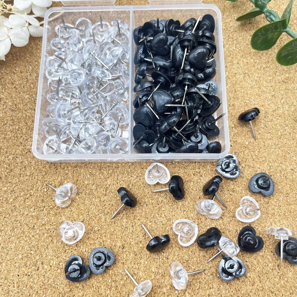 

Heart Push Pins, 100 Pcs Decorative Push Pins for Cork Board Cute Thumb Tacks for Bulletin Board Photo Wall Picture Maps Posters