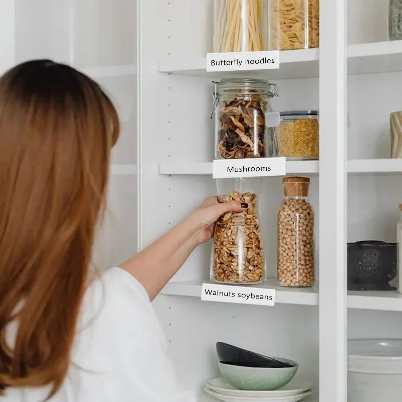 

Self Adhesive Label Holders Transparent Shelf Tag Bags DIY Identification Classify Card Holders Home Office Storage Supplies